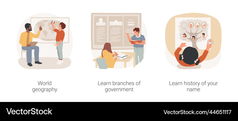 Social studies curriculum isolated cartoon Social studies curriculum isolated cartoon vector image