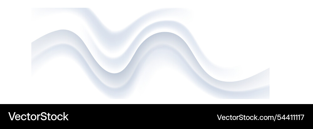 White abstract background with wavy layer vector image