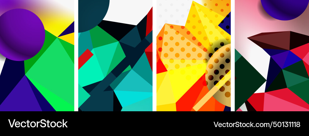 3d sphere and low poly triangle design vector image