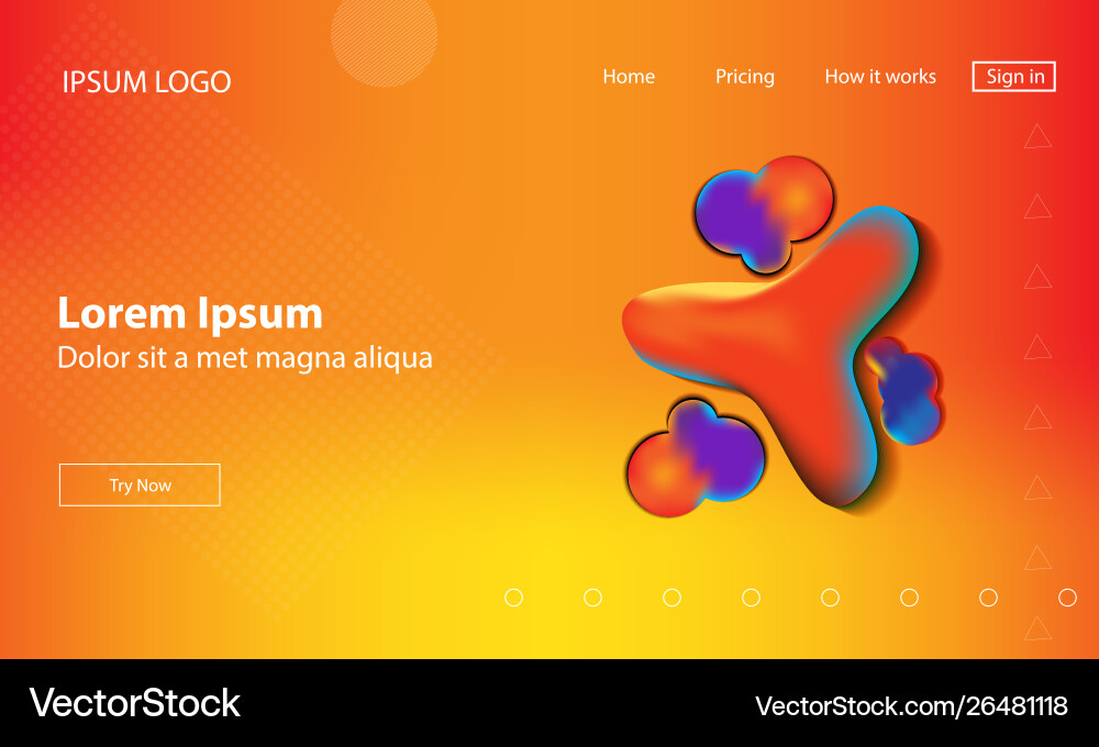 Abstract fluid background design landing page Abstract fluid background design landing page Vector Image