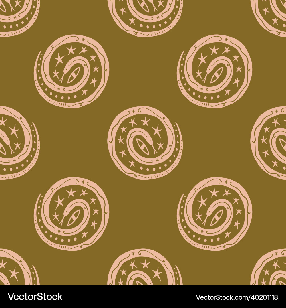 Boho circle snakes seamless pattern cloth folk Boho circle snakes seamless pattern cloth folk vector image