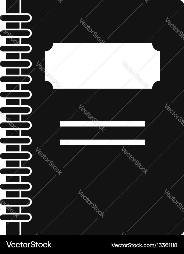 Closed spiral notebook icon simple style Vector Image