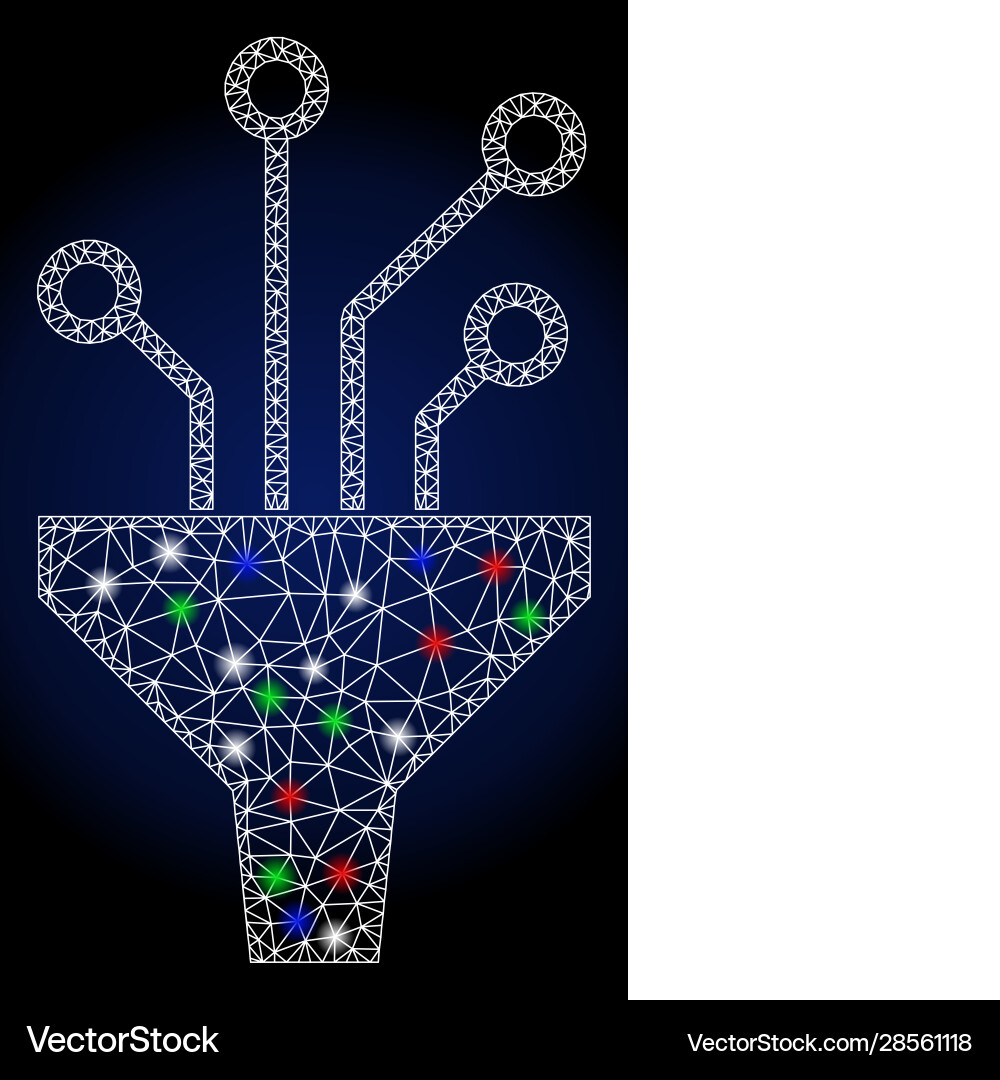 Flare mesh 2d circuit filter with spots Flare mesh 2d circuit filter with spots vector image