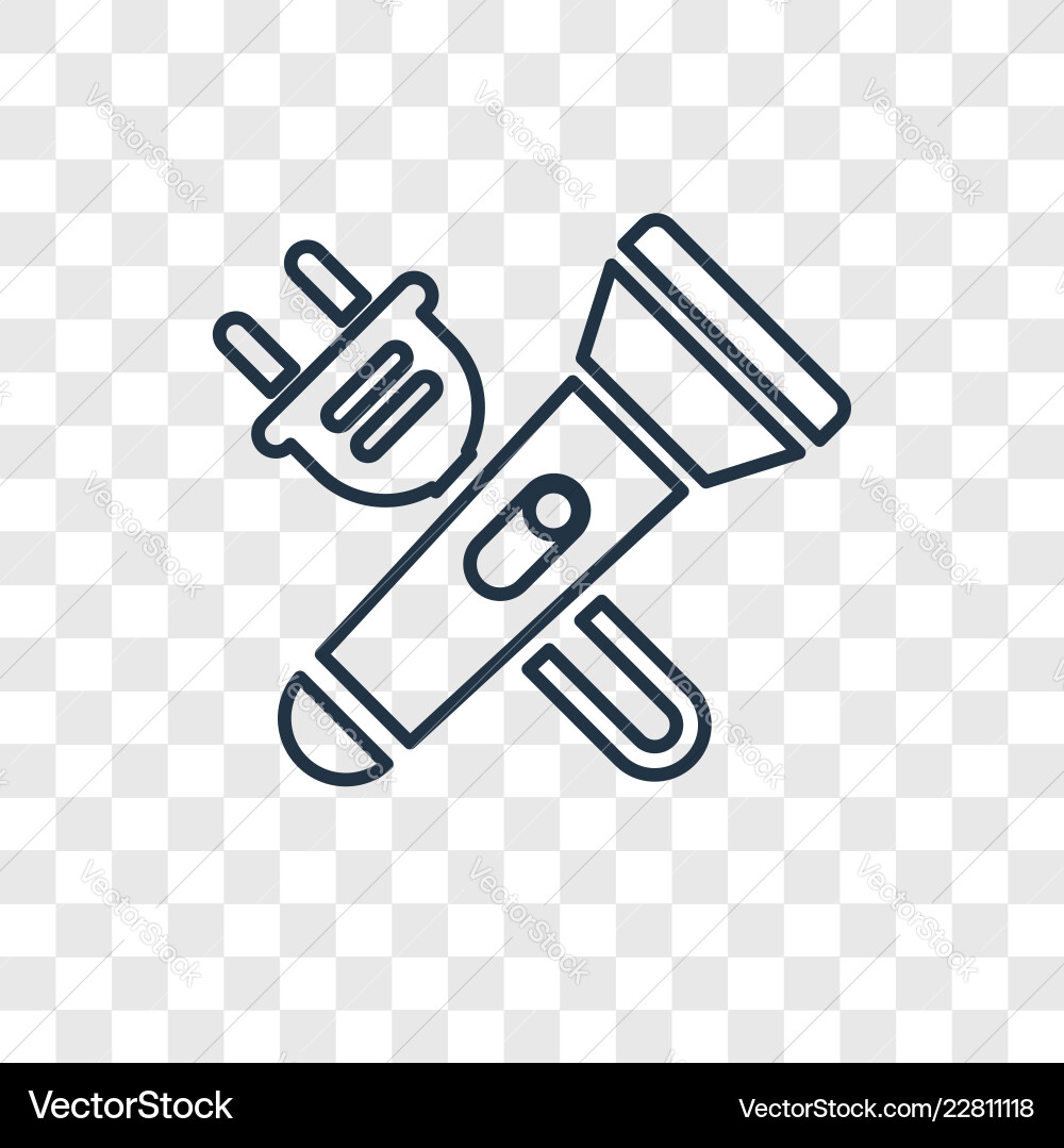 Flashlight concept linear icon isolated Vector Image