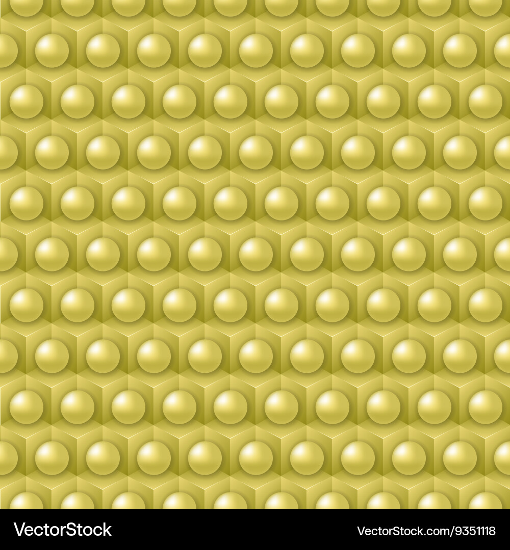 Golden cube and shere pattern vector image