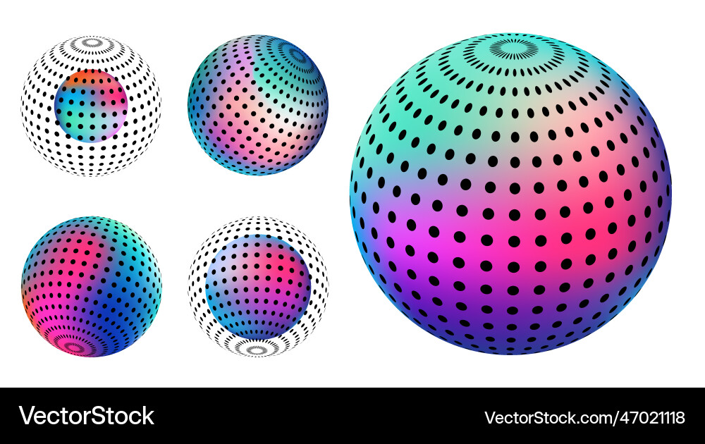 Gradient spherical dot set Vector Image
