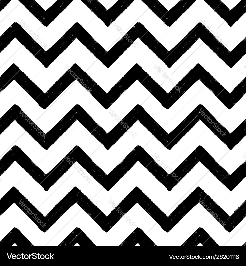 Hand drawn textured zig zag seamless pattern Vector Image
