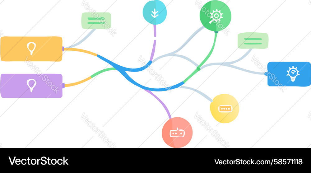 Interconnected Data Network Vector Image