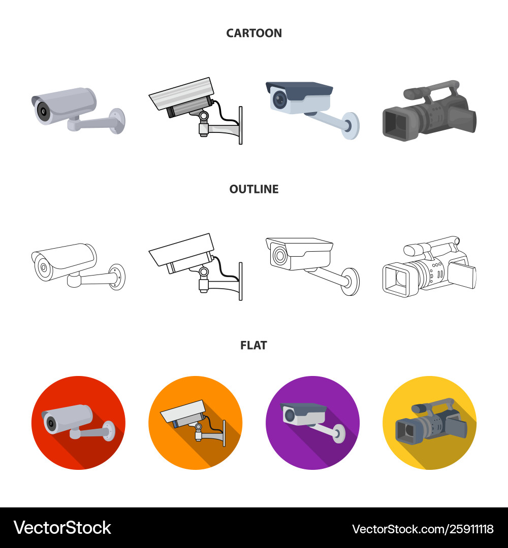 Isolated object camcorder and camera symbol vector image