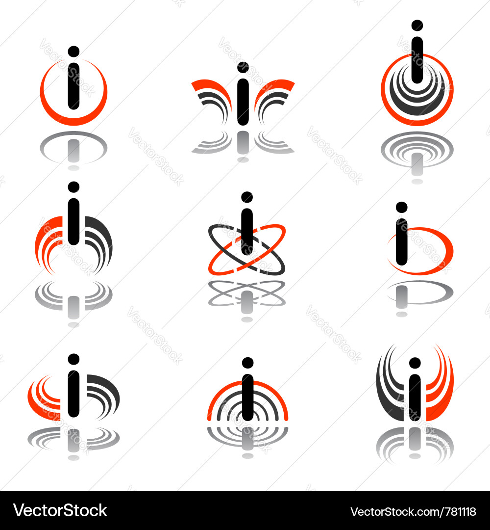 Letter I Symbol Set Vector Image