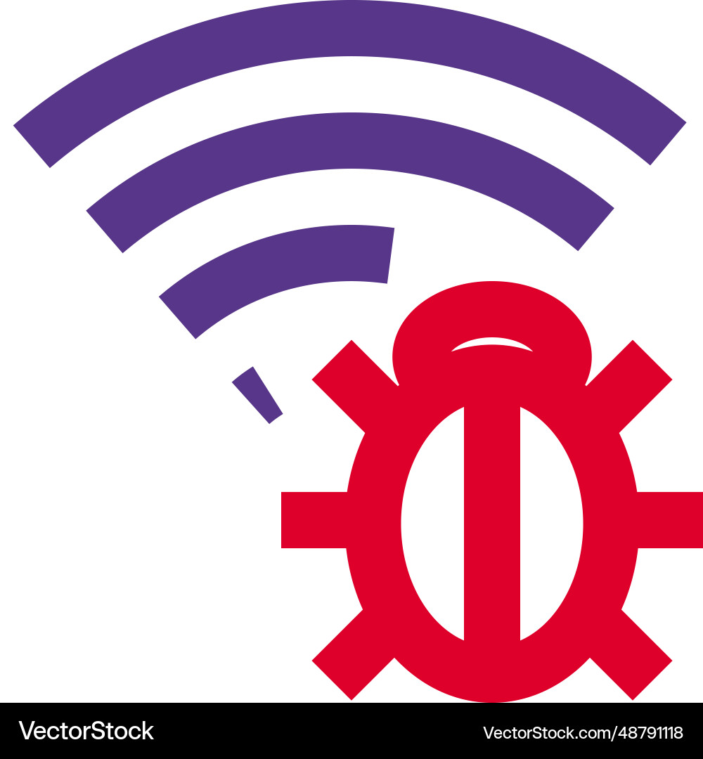 Malicious software exploiting wireless connections vector image