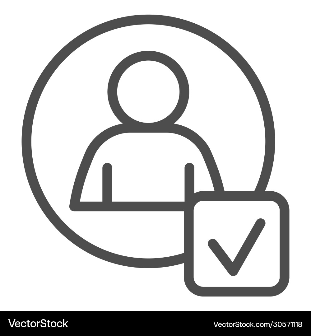 Marked application form line icon candidate Marked application form line icon candidate vector image