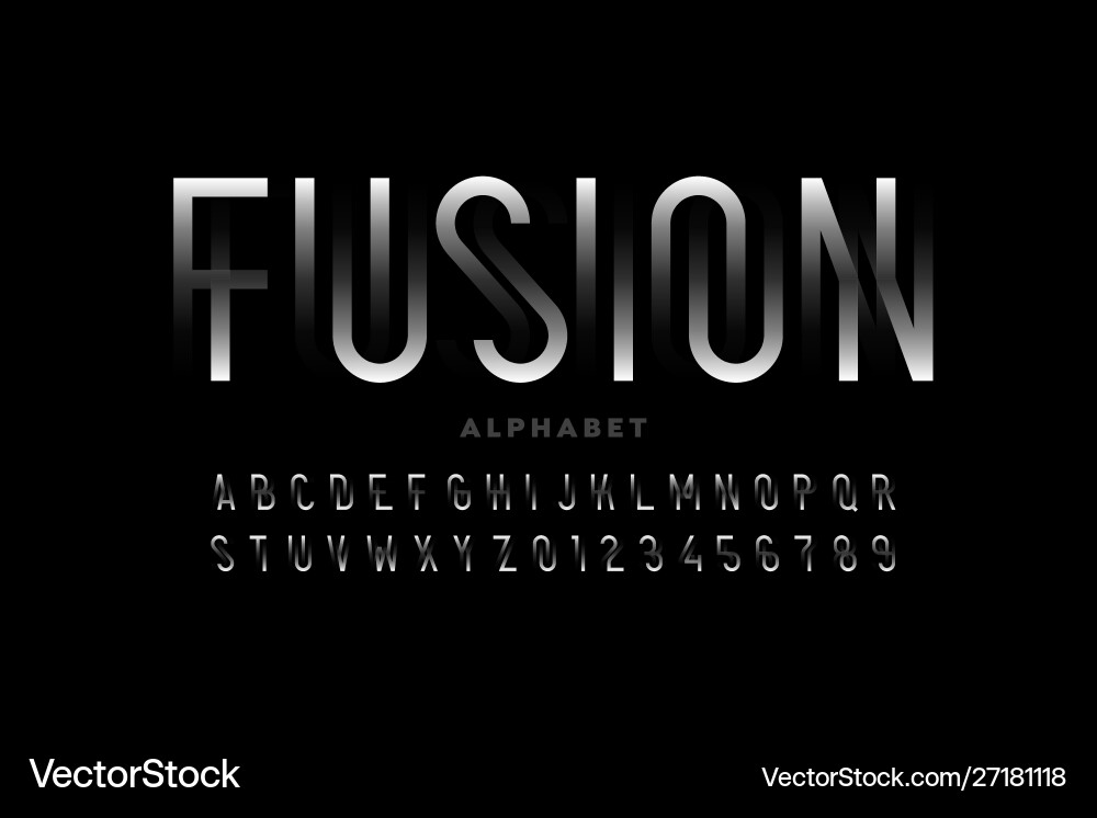 Modern style font alphabet letters and numbers Modern style font alphabet letters and numbers vector image