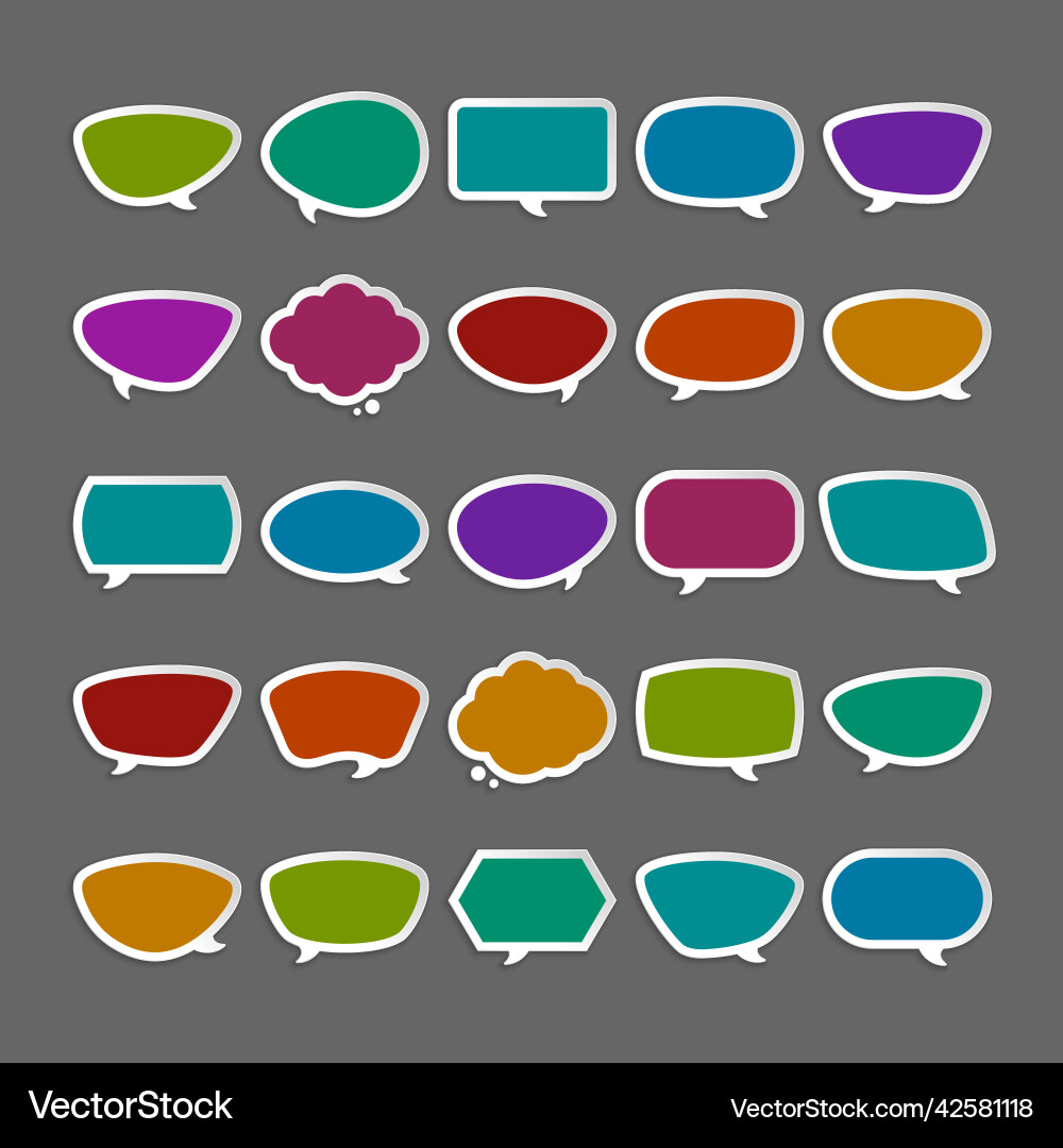 Multicolored dialog clouds stickers Multicolored dialog clouds stickers vector image