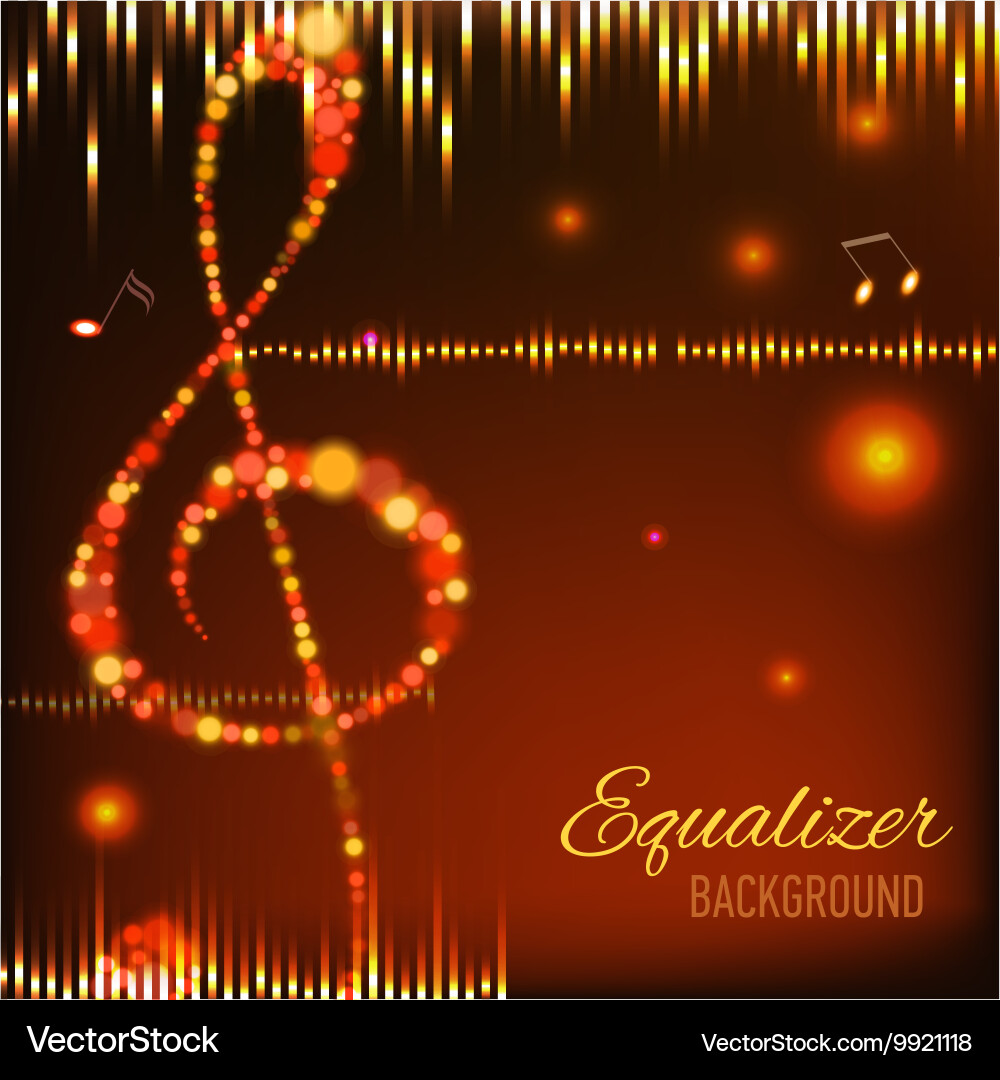 Musical background with key notes and equalizer vector image
