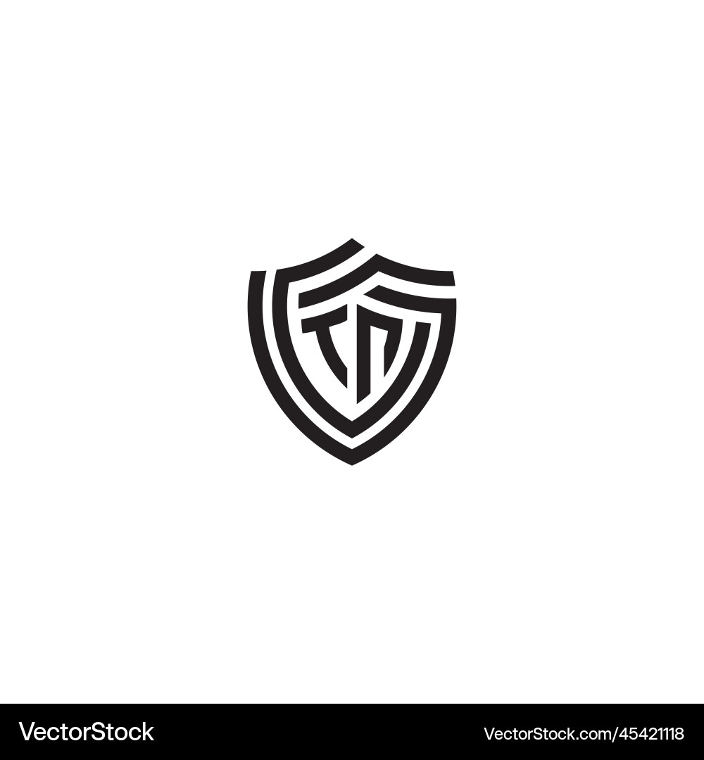 Nt geometric line shield logo initial concept – Royalty-Free Vector ...