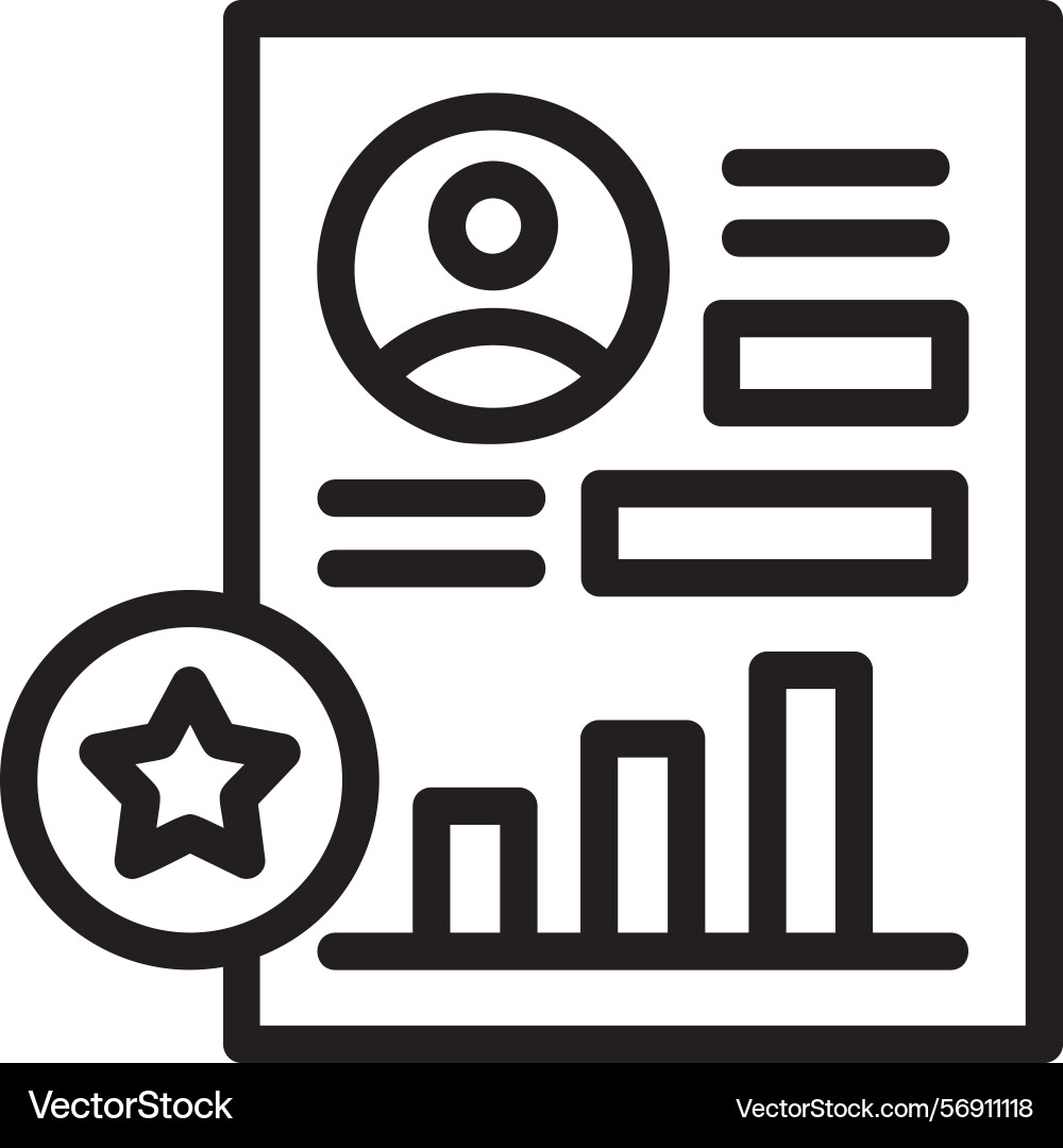 Performance review linear style icon design vector image