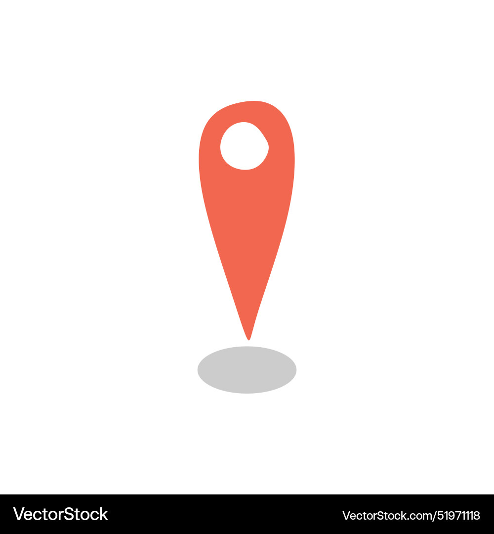 Red pin point icon flat sign map location pointer Red pin point icon flat sign map location pointer vector image