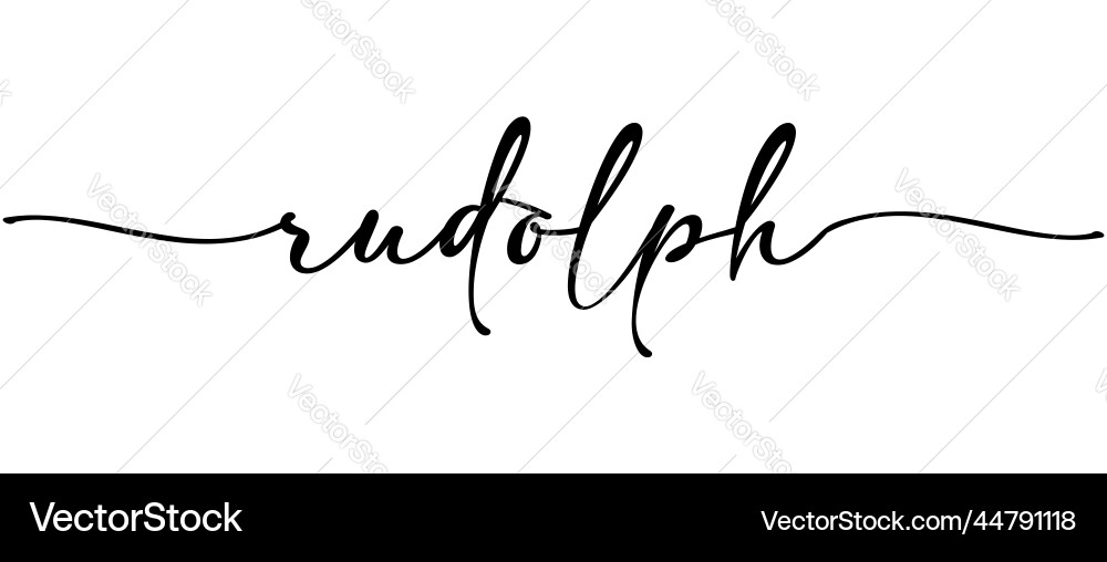 Rudolph - continuous one line calligraphy Vector Image