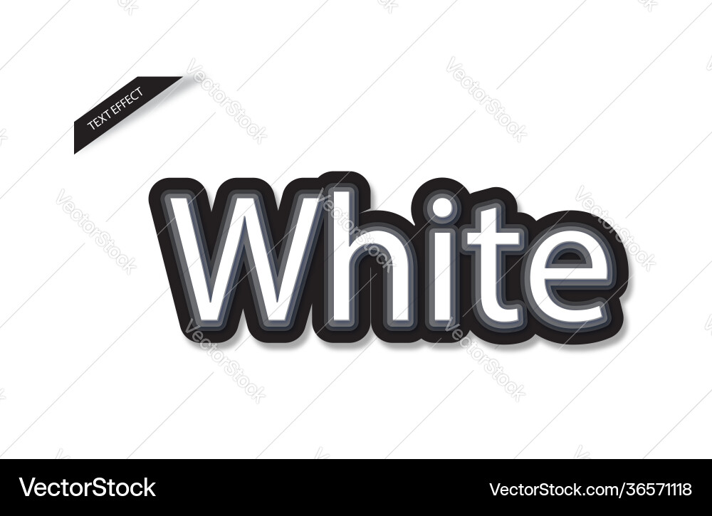 Script white and black shadow 3d text effect vector image
