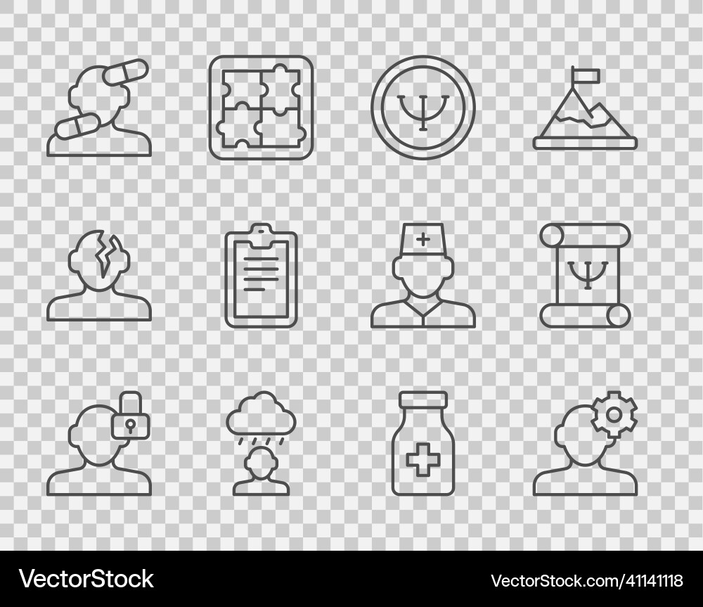 Set line closed personality solution problem Vector Image