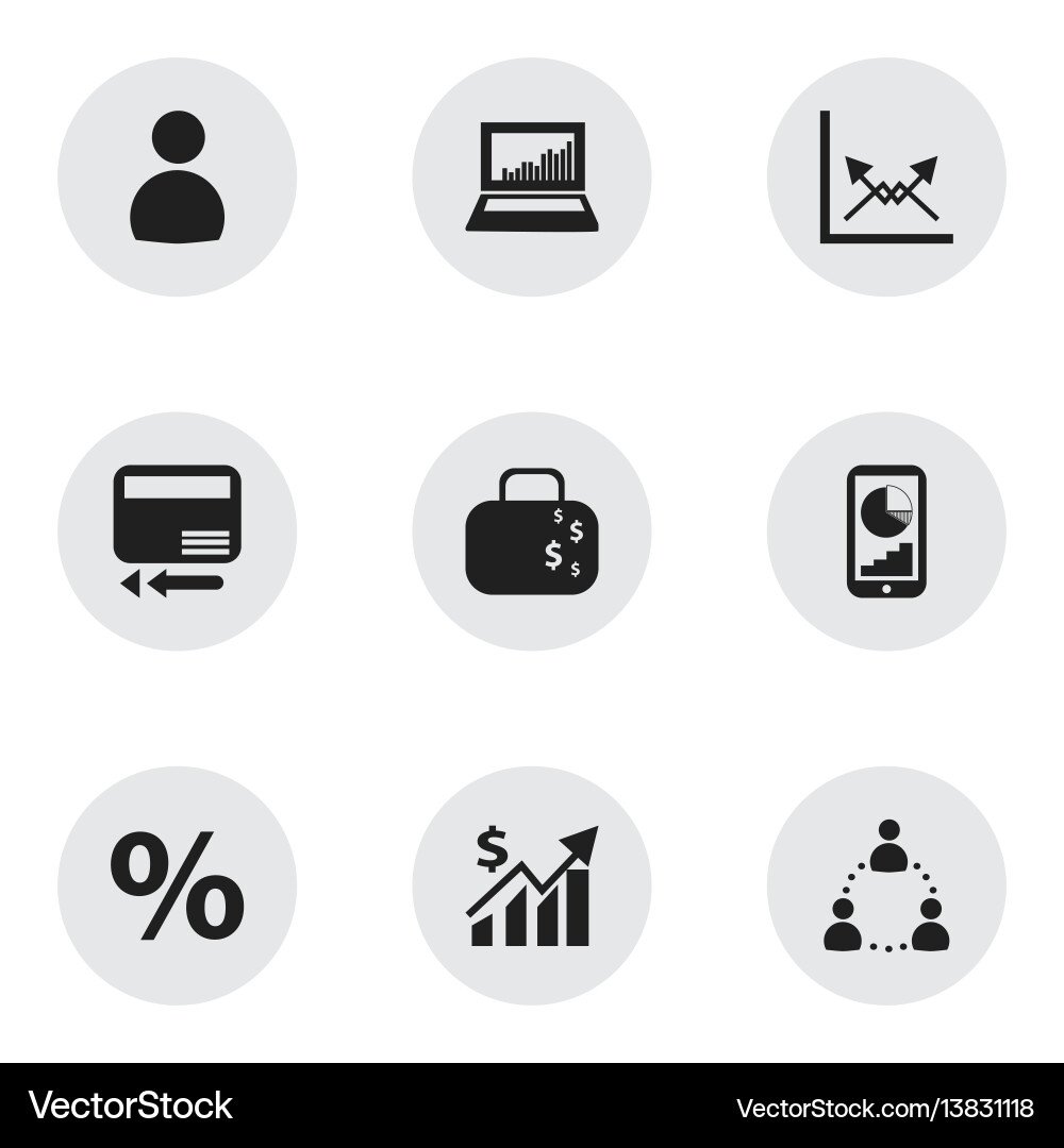 Set of 9 editable logical icons includes symbols Set of 9 editable logical icons includes symbols vector image