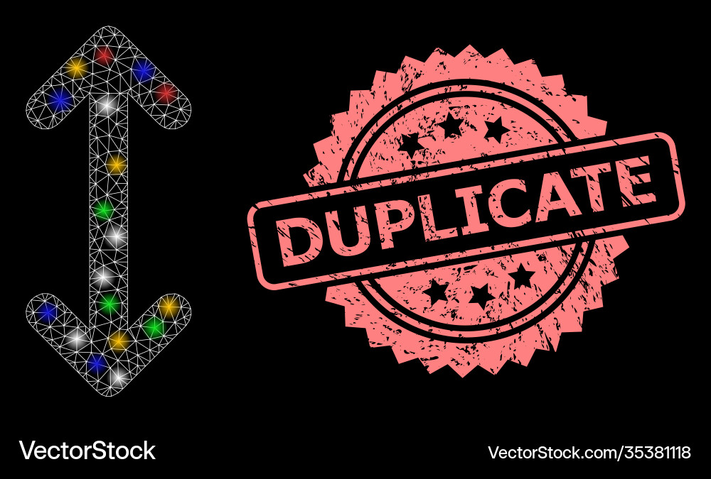 Textured duplicate stamp and network swap arrows Textured duplicate stamp and network swap arrows vector image