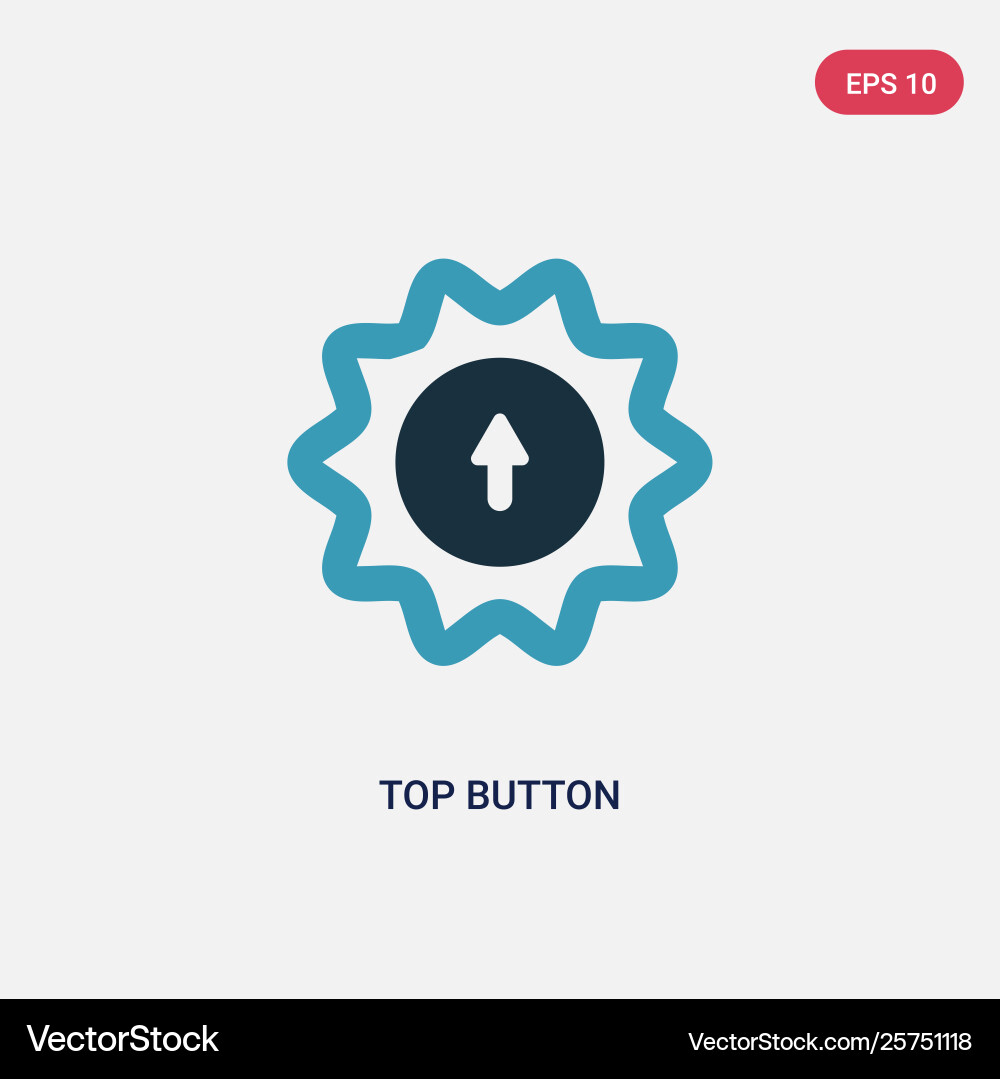 Two color top button icon from user interface Two color top button icon from user interface Vector Image