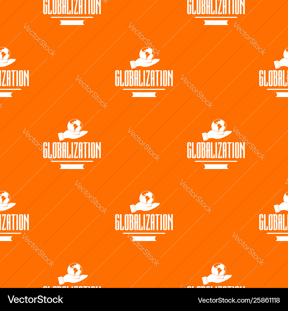 Web globalization pattern orange Vector Image