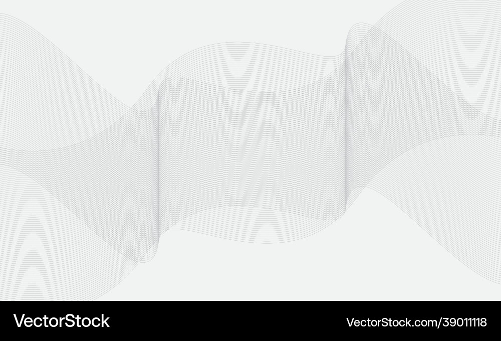 White line background with unique wave Vector Image