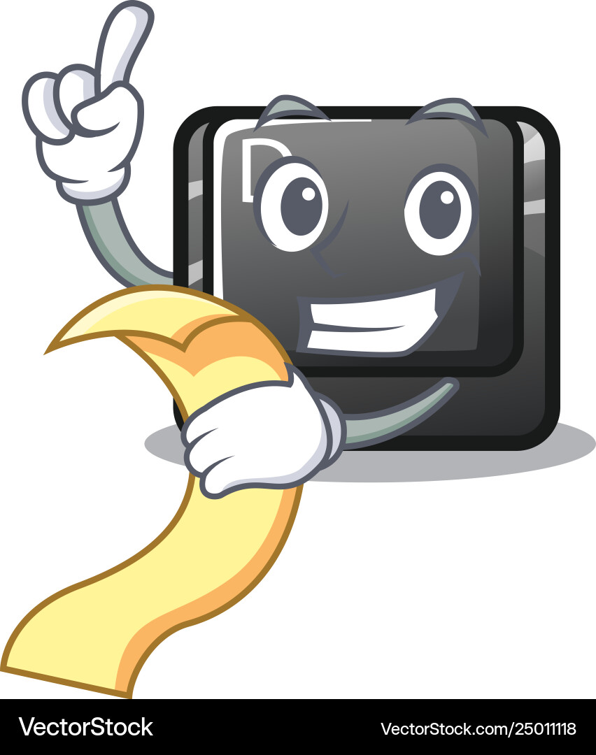 With menu d button installed in game character With menu d button installed in game character vector image
