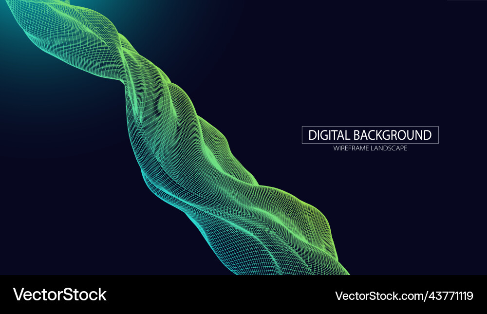 Abstract background with waves 3d surface vector image