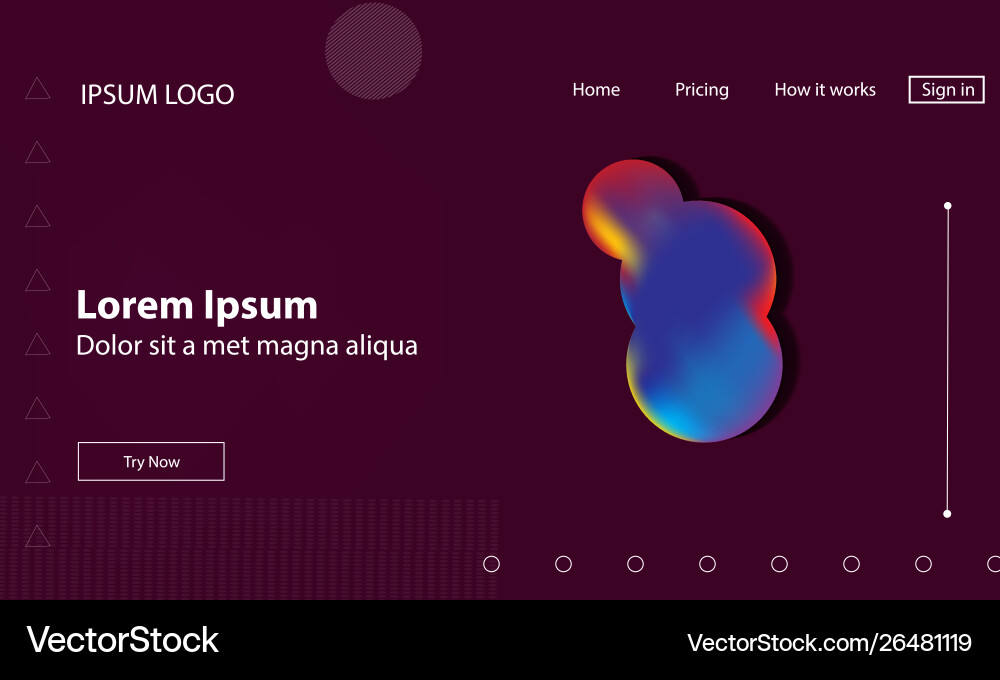 Abstract fluid background design landing page Vector Image