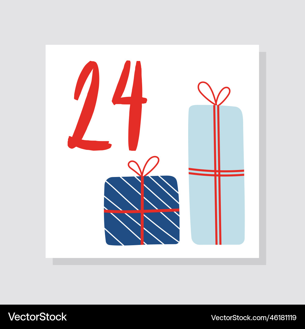 Advent calendar with number 24 Advent calendar with number 24 vector image