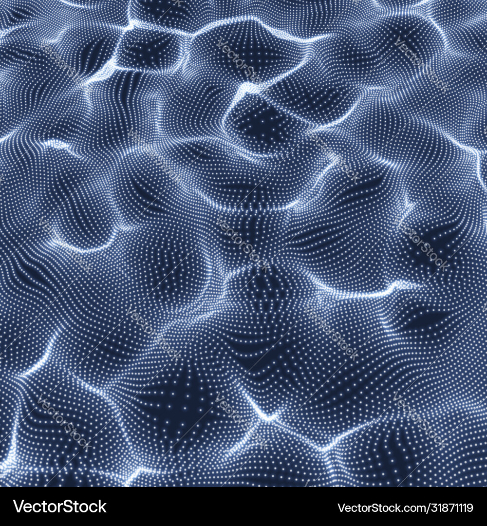 Array with dynamic particles 3d futuristic Array with dynamic particles 3d futuristic vector image