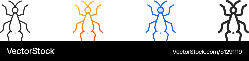 Bug iconthin linear gradient blue stroke and bold Bug iconthin linear gradient blue stroke and bold vector image