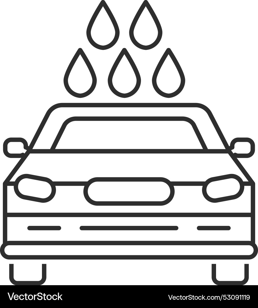 Car wash symbol water drops falling on transport Car wash symbol water drops falling on transport vector image