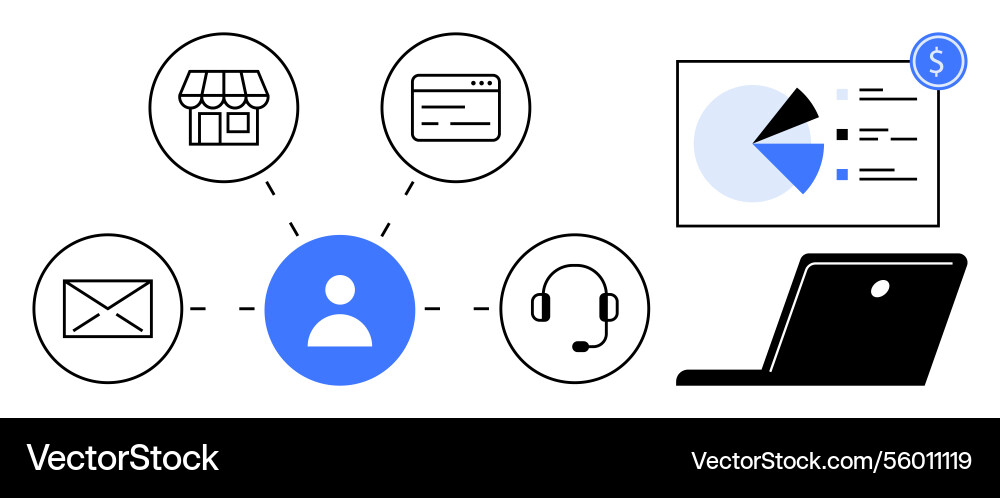 Centralized user interaction across multiple Centralized user interaction across multiple Vector Image