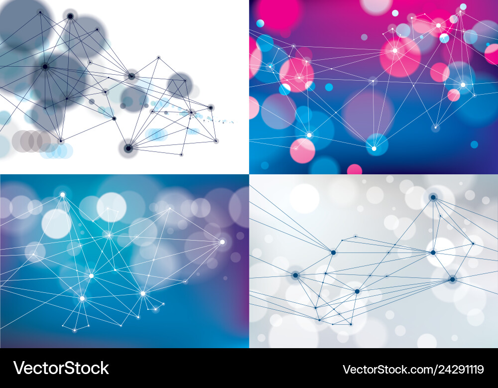 Connected lines with dots geometric science Connected lines with dots geometric science vector image