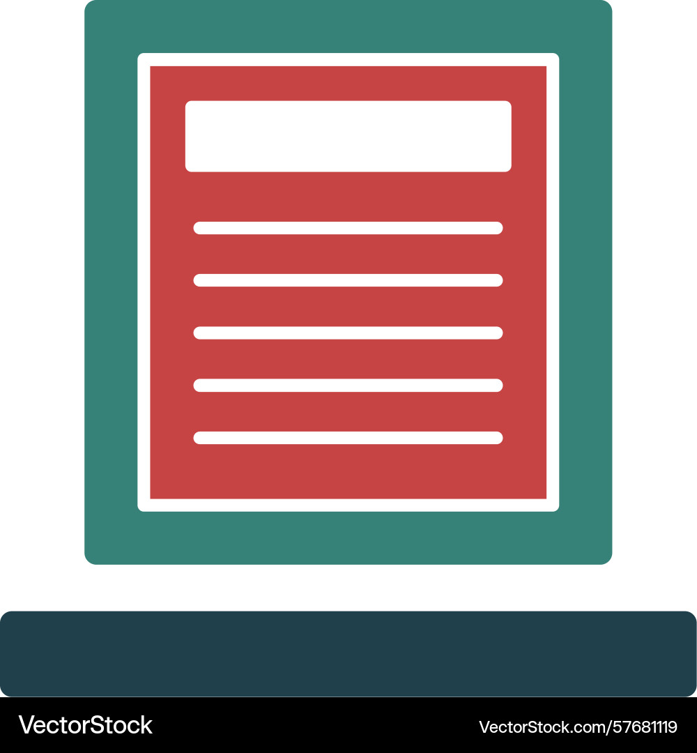 Document glyph multi color icon Vector Image