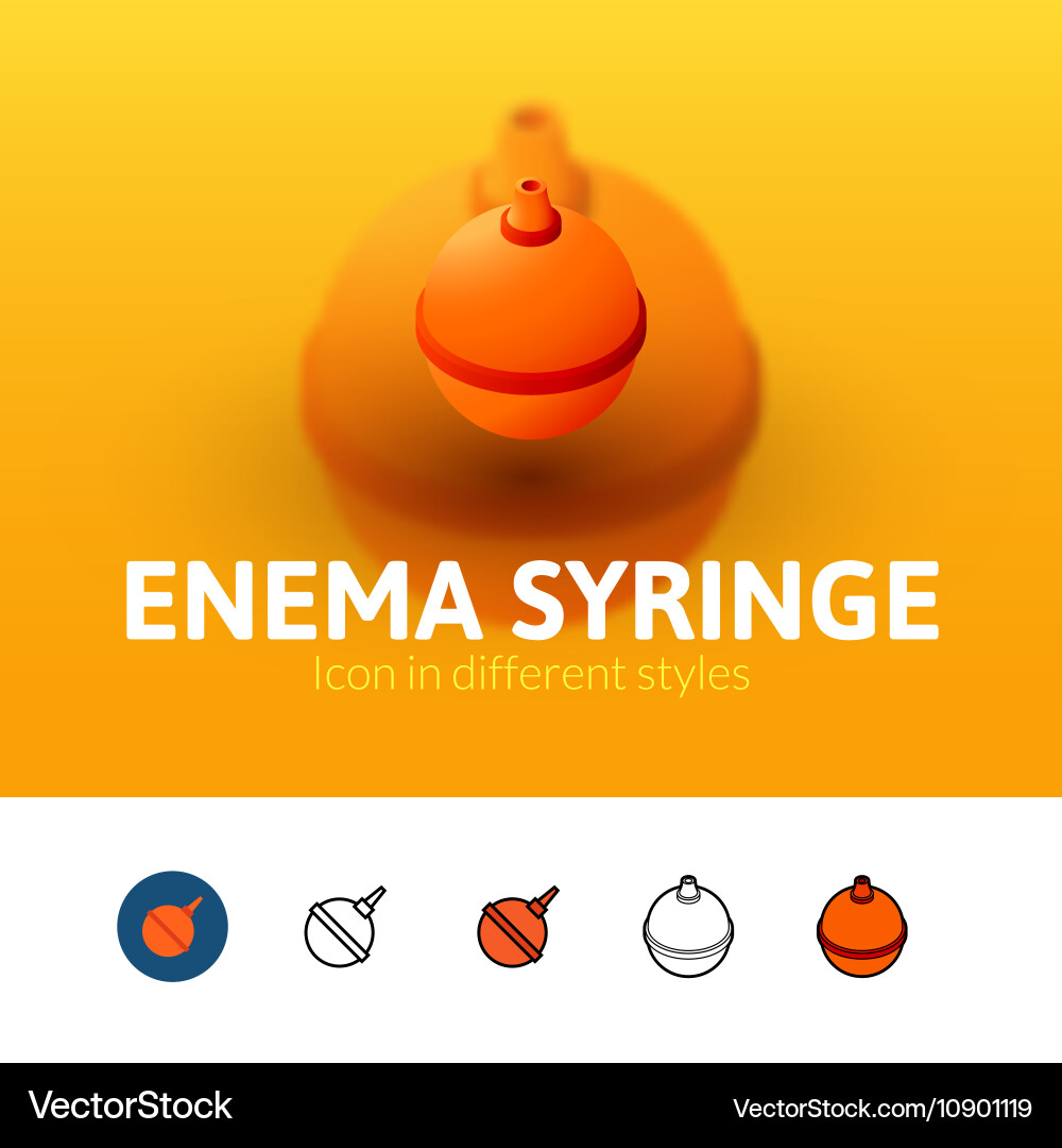 Enema syringe icon in different style vector image
