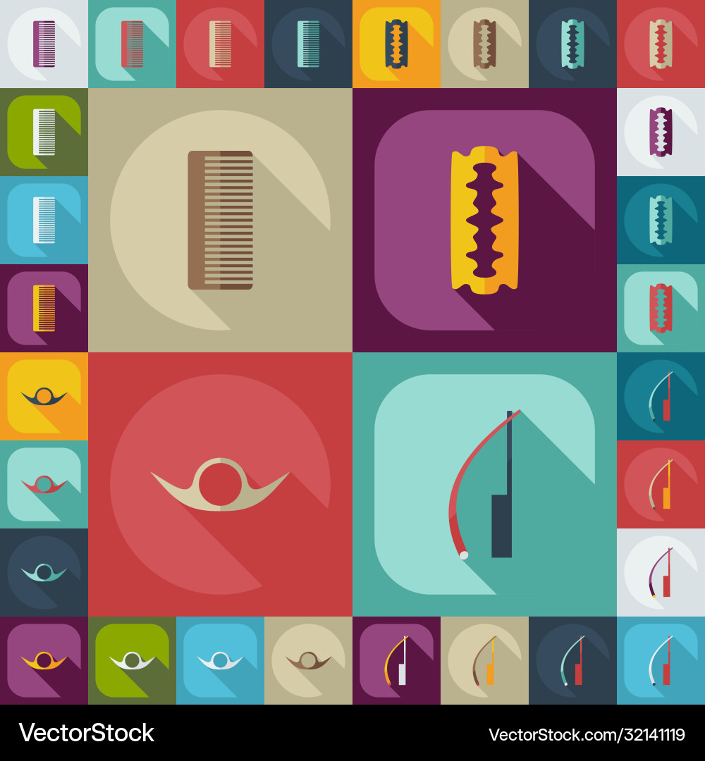Flat concept set modern design with shadow style Vector Image