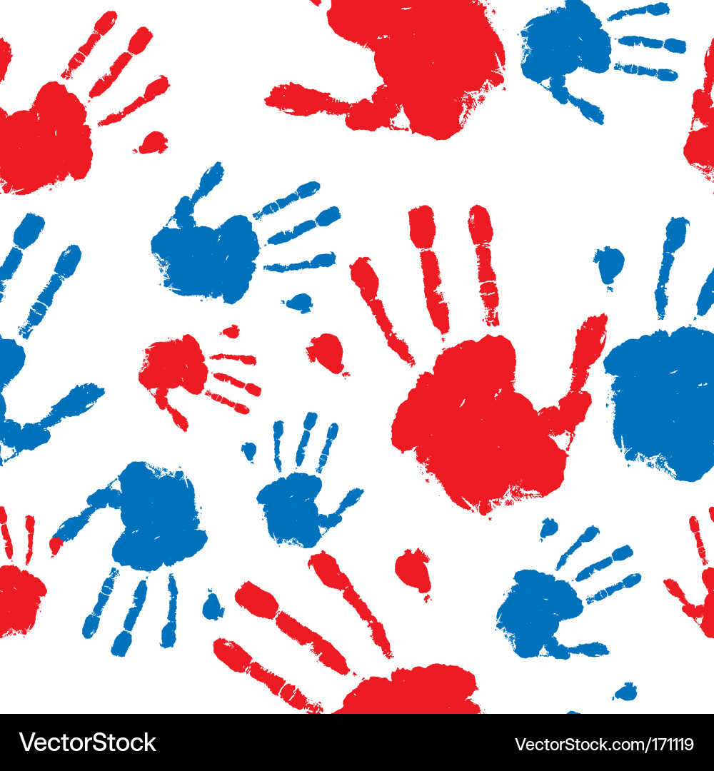 Grunge Hand Print Pattern vector image