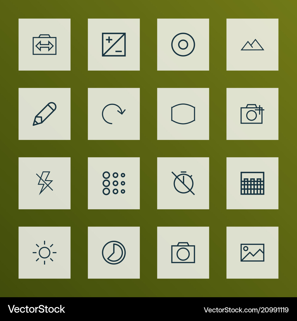 Image icons line style set with filtration vector image
