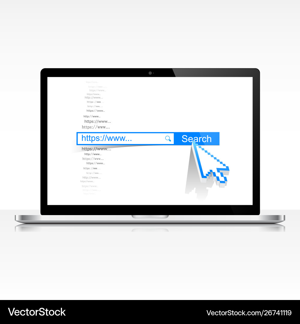 Internet search concept with box and pixel Internet search concept with box and pixel vector image