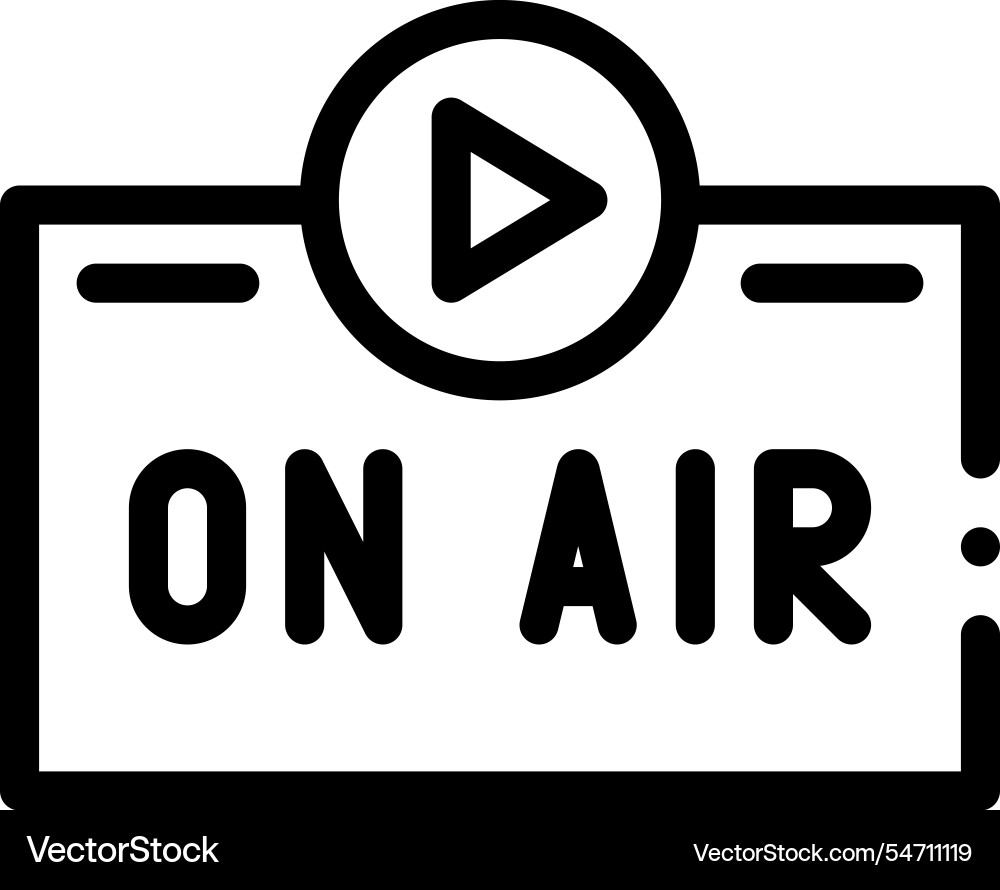 Live streaming icon thin linear style design Live streaming icon thin linear style design vector image