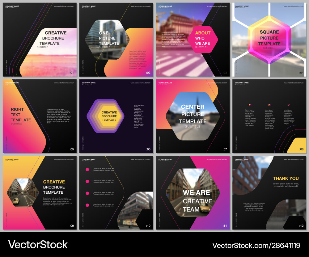 Minimal brochure templates with hexagonal design Vector Image