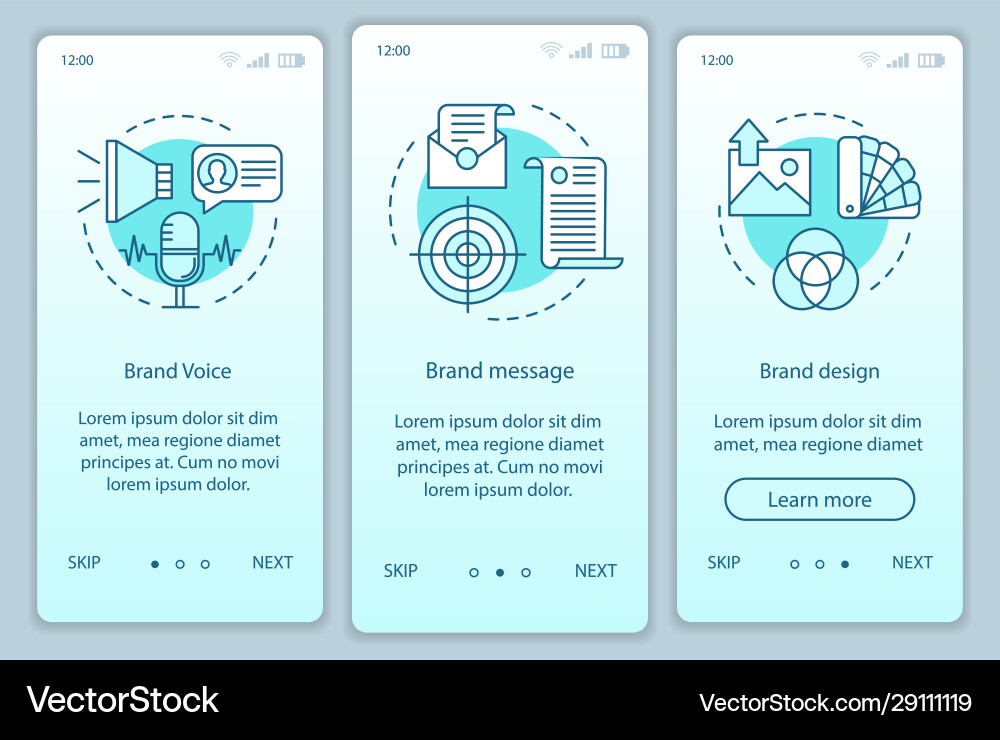 Mobile App Onboarding - Branding Elements vector image