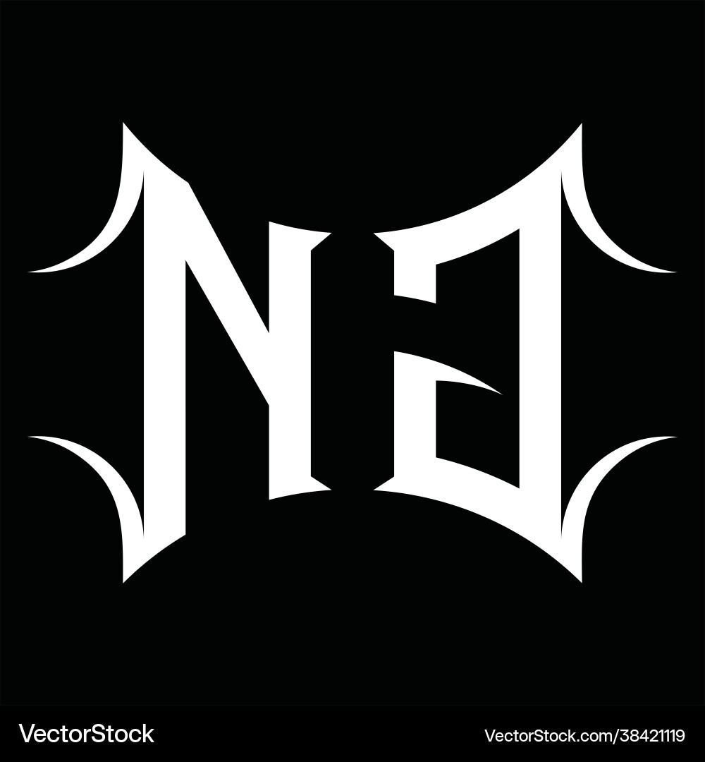 Ng logo monogram with abstract shape design Vector Image