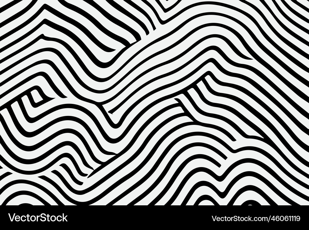 Seamless pattern with hand drawn wavy lines Vector Image